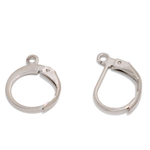 Steel Round Hoop Leverback Earrings, 304 Stainless Steel, Stainless Steel Leverback Earring With Loops, Earrings Clasp, DIY Earring Findings