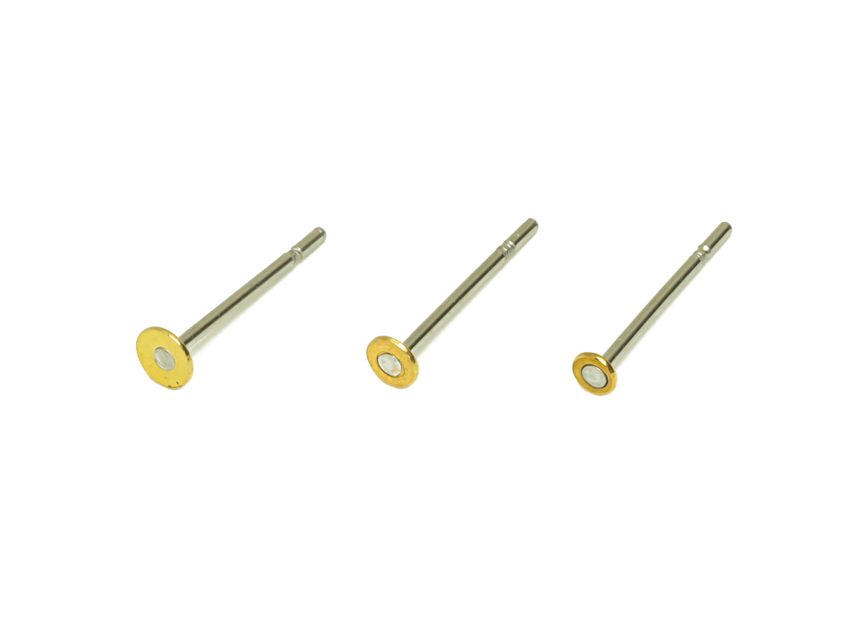 Flat Back, Brass Flat Back Earring Stud, 304 Stainless Steel, Silver Flat Pad Stud, 12mm Ear Post For Pearl, DIY Earring Findings