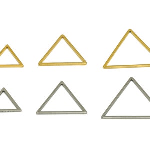 Stainless Steel Triangle Rings, Stainless Steel 201, Triangle Rings, Steel Geometric Charm, Stainless Steel Connector, Gold Tone Plating