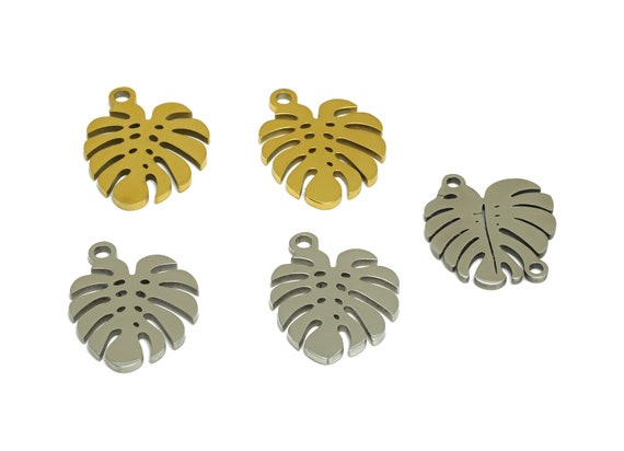 Steel Monstera Charm, Stainless Steel, Leaf Earring Charms, Steel Botanical  Earring Charm, Leaf Steel Pendant, Gold Tone Plating - Etsy