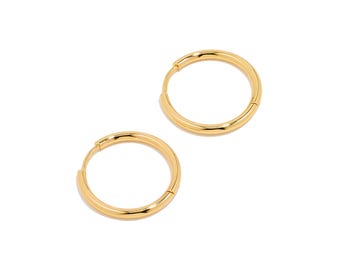 Minimalist Gold Round Earrings, Steel Round Hoop, 316 Stainles Steel, Unisex Small Earring, Suitable For Everyday Wear And DIY VK1095