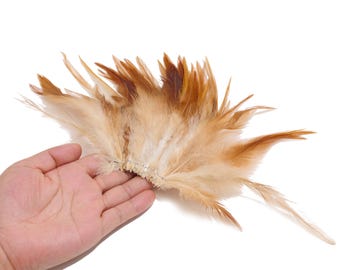 Manojo de plumas de gallo naturales de 120-150 mm, plumas marrones para manualidades, ideales para la elaboración de joyas, adornos para sombreros, pendientes, atrapasueños y disfraces.