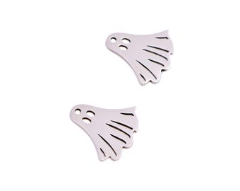 Stainless Steel Ghost Charms, Laser Cut Halloween Accessories, 202 Stainless Steel,  Create Terrifying DIY Jewelry  17.7*16.8*0.98mm VK2372