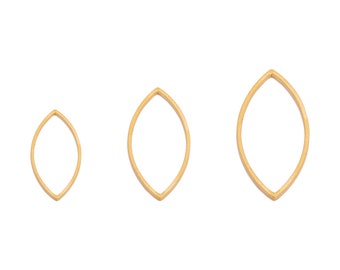 Stainless Steel Marquise Rings, Marquise Rings Charm, Stainless Steel Connector, Steel Geometric Rings, Gold Tone Plated, Jewelry Making DIY