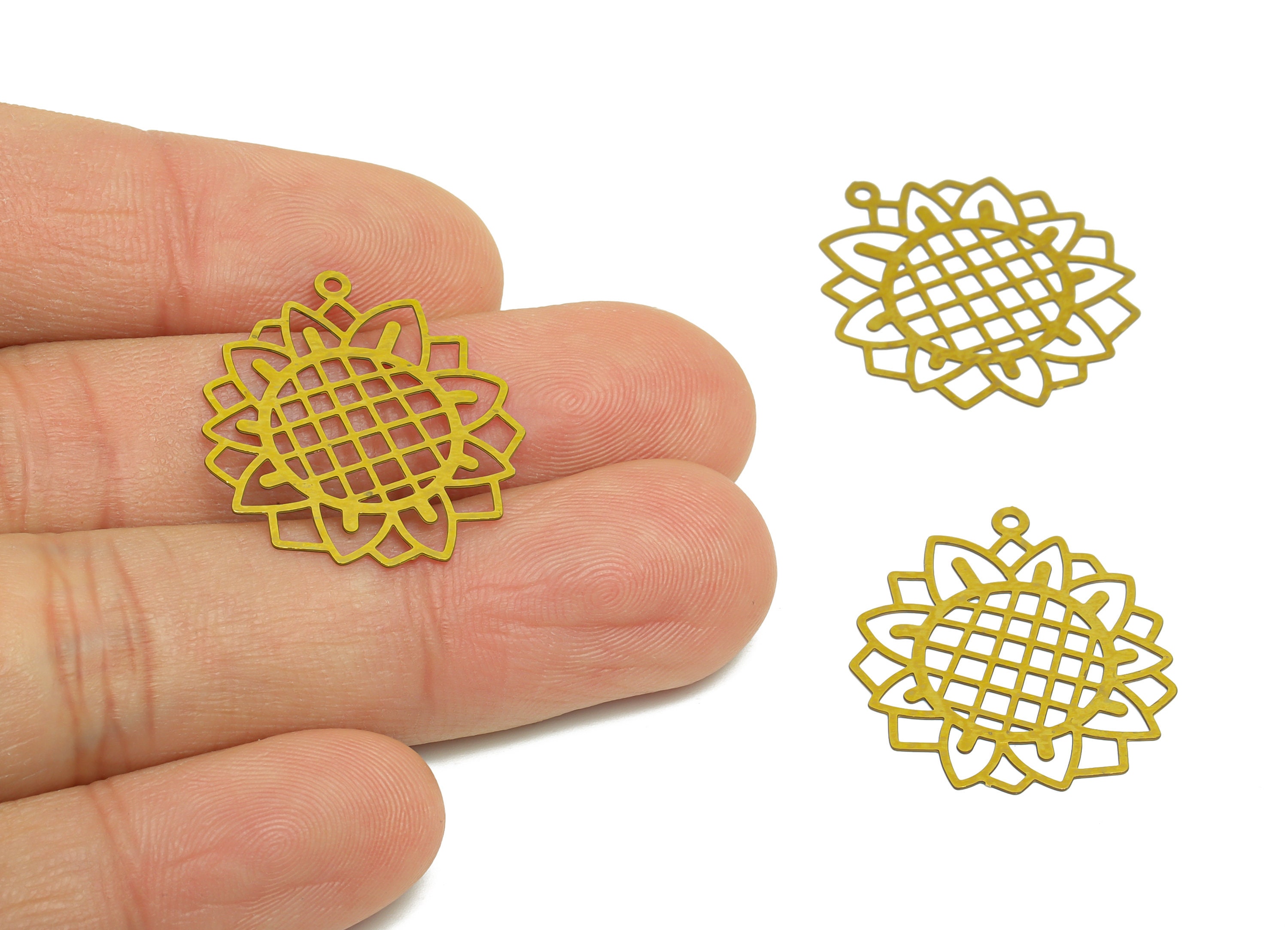 Sunflower Jewelry Sunflower Ring Jewelry Silver and 14k Gold