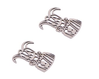 lovn＆hate スカル　チャーム Steel Clown Charm, Lasercut Halloween Charm, 316 Stainless