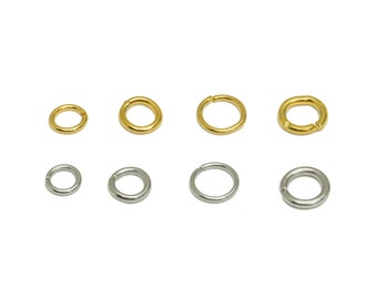 Steel Jump Rings, Stainless Steel 304, Steel Open Jump Rings, Stainless Steel Circle Jump Ring, Circle Ring, Gold Tone Plating