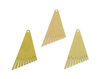 2pcs Raw Brass Fringe Earring Charm, Triangle Tassel Charm, Personalized Stamping Blank Earring, Earring Findings, Jewelry Supplies FB6742