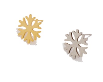 Orecchini A Fiocco Di Neve In Acciaio Inox 316L – Ipoallergenici, Placcati Oro 14K, Argento, Nero E Oro Rosa, Regalo Donna/uomo
