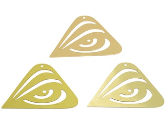 2pcs Raw Brass Triangle Eye Earring, Hollow Earring Earring, Geometric Dangle Pendant, Eye Earring Findings, Jewelry Supplies FB6862