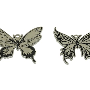 Black Color Butterfly Top Whole Metal Charms Set Of 6