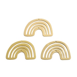 2pcs Raw Brass Rainbow Connector, Arc Rainbow Earring Connector, Cartoon Rainbow Charm, 18K Gold Connector, Sieraden Benodigdheden VW771