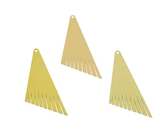 2pcs Raw Brass Fringe Earring Charm, Triangle Tassel Charm, Personalized Stamping Blank Earring, Earring Findings, Jewelry Supplies FB6741