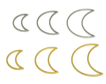 Stainless Steel Crescent Rings, Stainless Steel 201, Moon Rings, Stainless Steel Connector Links, Stainless Steel Charm, Gold Tone Plating