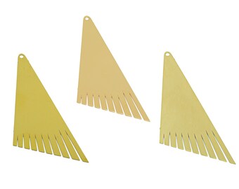 2pcs Raw Brass Fringe Earring Charm, Triangle Tassel Charm, Personalized Stamping Blank Earring, Earring Findings, Jewelry Supplies FB6740