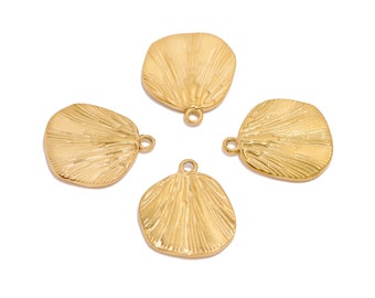 Steel Round Charms, Textured Irregular Circle Charms, Stainless Steel Geometric Pendant, For Necklace, Gold Tone Plated, Jewelry DIY VK2129