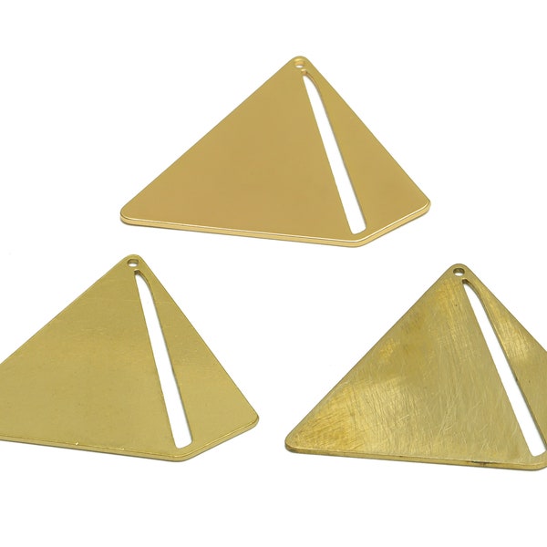 Egypt Pyramid Earring Charms, Raw Brass Pyramid Charm, Stamping Blank Tent Laser Cut Charm, Handmade Polishing, 18K Real Gold 25*29*0.67mm