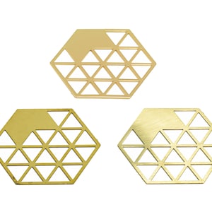 2pcs Raw Brass Geometric Charm, Triangle In Hexagon Earring Charms, Hollow Rhombus Connector, Earring Findings, Jewelry Supplies FB6774