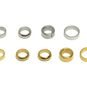 Enge Stahlringe, Edelstahl 201, Kreisreifen, Armbandringe, offener Kreisring, Stahlkreisverbinder, vergoldet