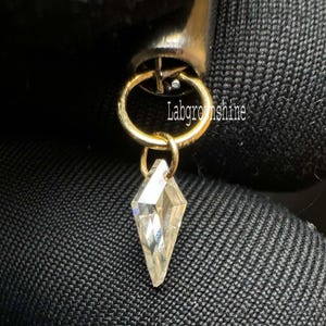 Silhouette Diamond Charm Floating Diamond Charm Silhouette Floating Diamond Drop Piercing Chains and Charm Add-on for Hoop