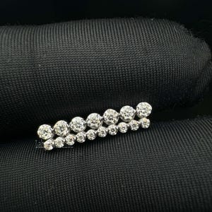 Alice Sparkle invisible Set diamond Bar 10K Gold earring, lab diamond straight bar piercing