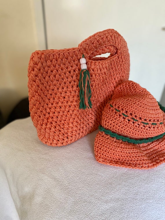 Colorful Knit Hat and Bag Set Amazon.com: 2 PCS Colorful Knitted Beanie Crochet Tote Bag  main image 4