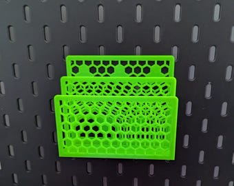 Postfach für Skadis Lochplatte | IKEA Skadis Accessoires | Dokumentenhalter für IKEA SKÅDIS – mit 2 Fächern, integrierten Haken