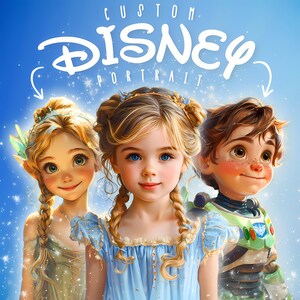 Custom Disney-Cartoon Illustration | Personalized Portraits | Gifts for Birthday, Anniversary & More | Custom Kids Art | Digital Prints