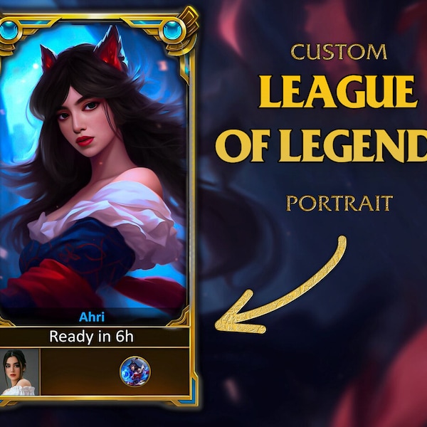 Gepersonaliseerde League of Legends portret | Aangepaste MOBA-tekening | Aangepast videogamekarakter | Portret van foto | Digitaal portret