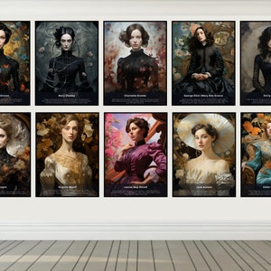 Printables - Famous Female Authors (10pcs) - Classroom Decor, Author Gallery Wall, Literature Art, English Classroom Posters