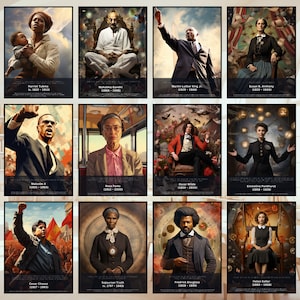 Teacher Art Collection - Activists Series (12s) - History Classroom, History Teachers, History Gallery Wall, History Art
