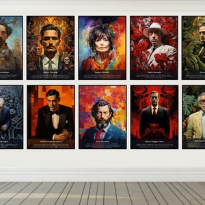 Printables - Famous Hispanic Authors (10pcs) - Classroom Decor, Author Gallery Wall, Literature Art, English Classroom Posters