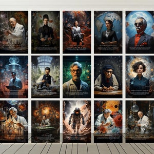 Printables - Hispanic Scientists (15pcs) - Classroom Decor, Science Gallery Wall, Science Art, Wall Art, Classroom Art