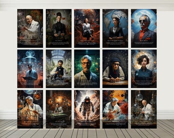 Printables - Hispanic Scientists (15pcs) - Classroom Decor, Science Gallery Wall, Science Art, Wall Art, Classroom Art