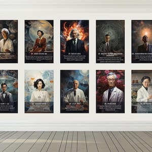 Printables - Asian Scientists (All 10) - Classroom Decor, Science Gallery Wall, Science Art, Wall Art, Classroom Art, Digital Poster