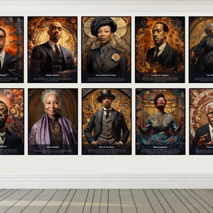 Printables - Famous Black Authors (10pcs) - Classroom Decor, Author Gallery Wall, Literature Art, English Classroom Posters