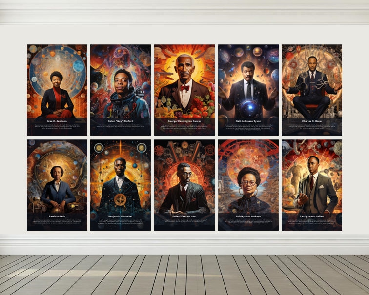 Printables - Famous Black Scientists (10s) - Classroom Decor, Science Gallery Wall, Science Art, Biology Art, Chemistry Art, Classroom Art