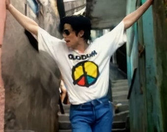 Olodum Brasilian musical festival theme T-shirt- Michael Jackson Edition (1996)