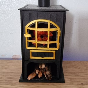 Dollhouse 1/12 scale log burner - 3D printed dollhouse furniture - Miniature dollhouse furniture