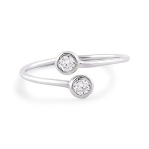 Minimalist open cz ring Zircon ring adjustable in 925 Sterling silver, stackable ring, dainty ring.Gift for her