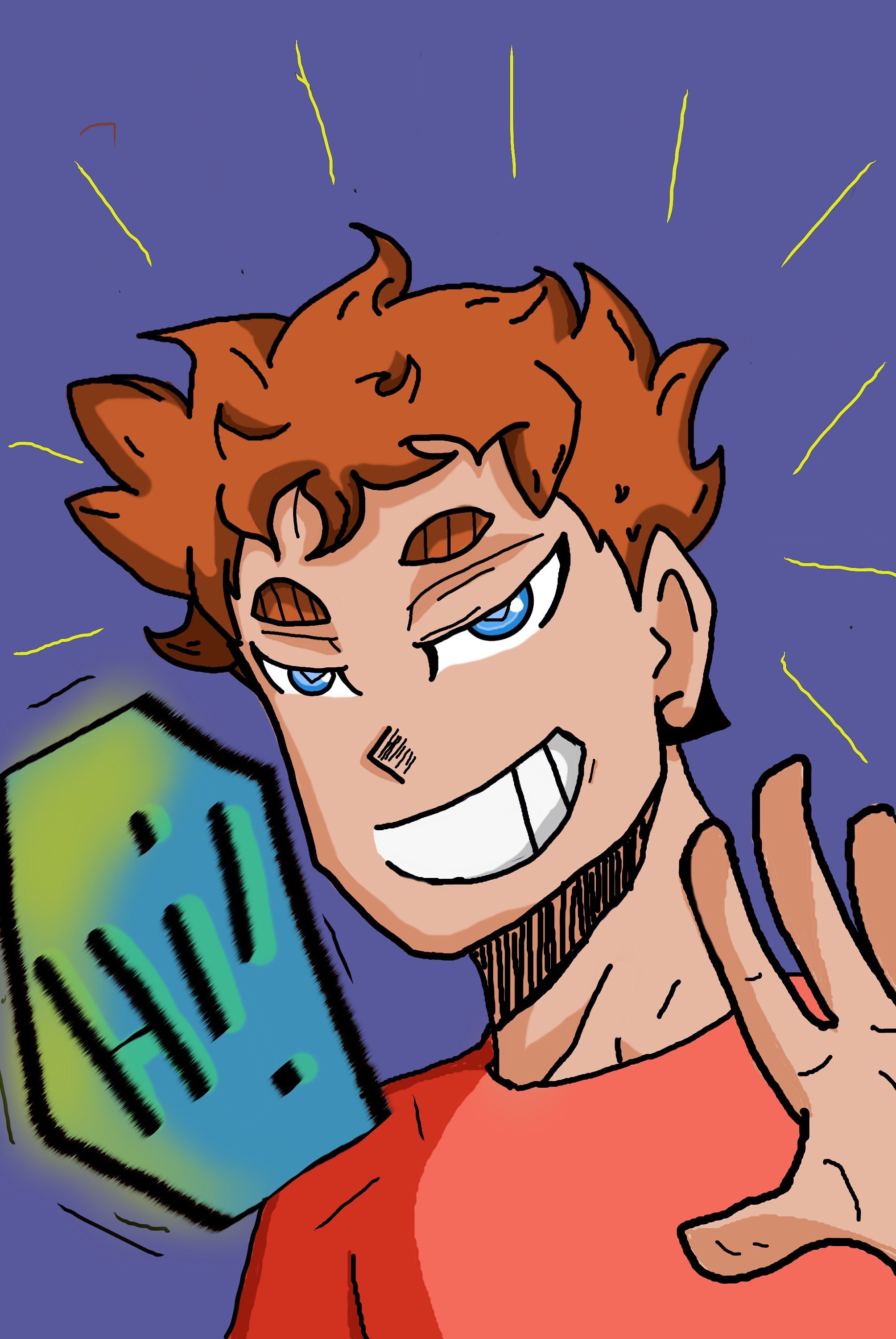 Yo Yo Anime Drawing Digital Art Digital Drawing Anime Etsy