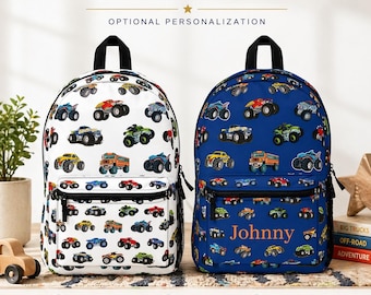 Monster Trucks Backpack, Back to school, kids backpack w/ Optional personalization