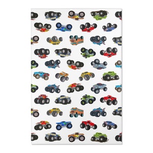 Monster Trucks Area Rug - 3 sizes to choose, Kids bedroom decor, Kids room decor, playroom decor
