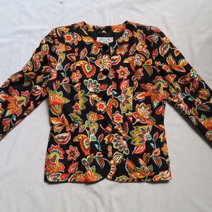 Vintage Yves Saint Laurent damesblazer – elegant zwart, YSL-katoenen rayonjas, maat [F44], goede staat