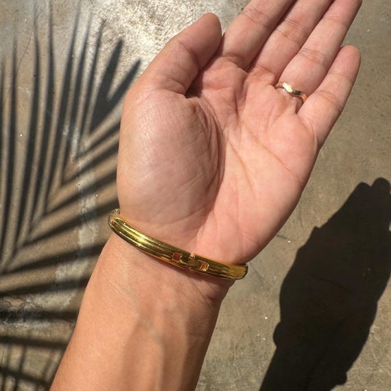 Vintage Yves Saint Laurent Gold Bangle Watch: Blue Dial - Etsy