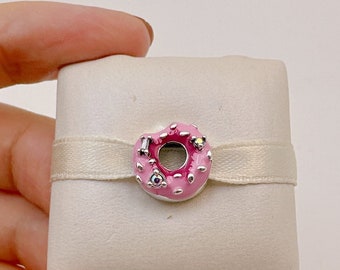 Sparkling Sprinkled Donut Charm,Charms for bracelet,sliver bracelet charms