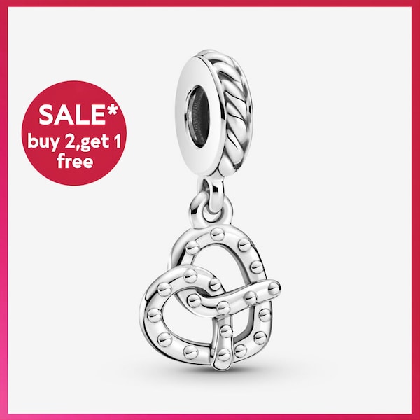 Brezel Dangle Charm, Silber Armband Charms, Charms für Armband, Geschenk für Mädchen