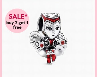 Marvel Scarlet Witch Charm, encanto de plata, encantos de pulsera, encantos para pulsera, regalo para niñas