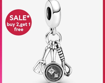 Spatula, Frying Pan & Whisk Dangle Charm,sliver bracelet charms,charms for bracelet,Gift for girls