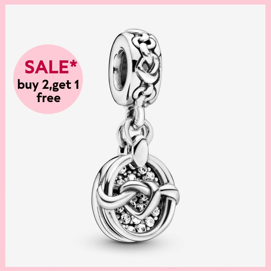knotted hearts dangle charm